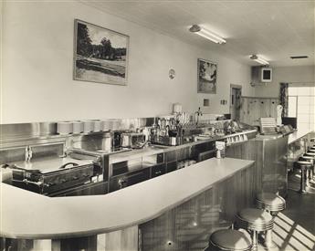 (AMERICAN DINERS) Collection comprising 48 interior photographs of highly polished Diners, Luncheonettes, Ice Cream Parlors, and Coffee